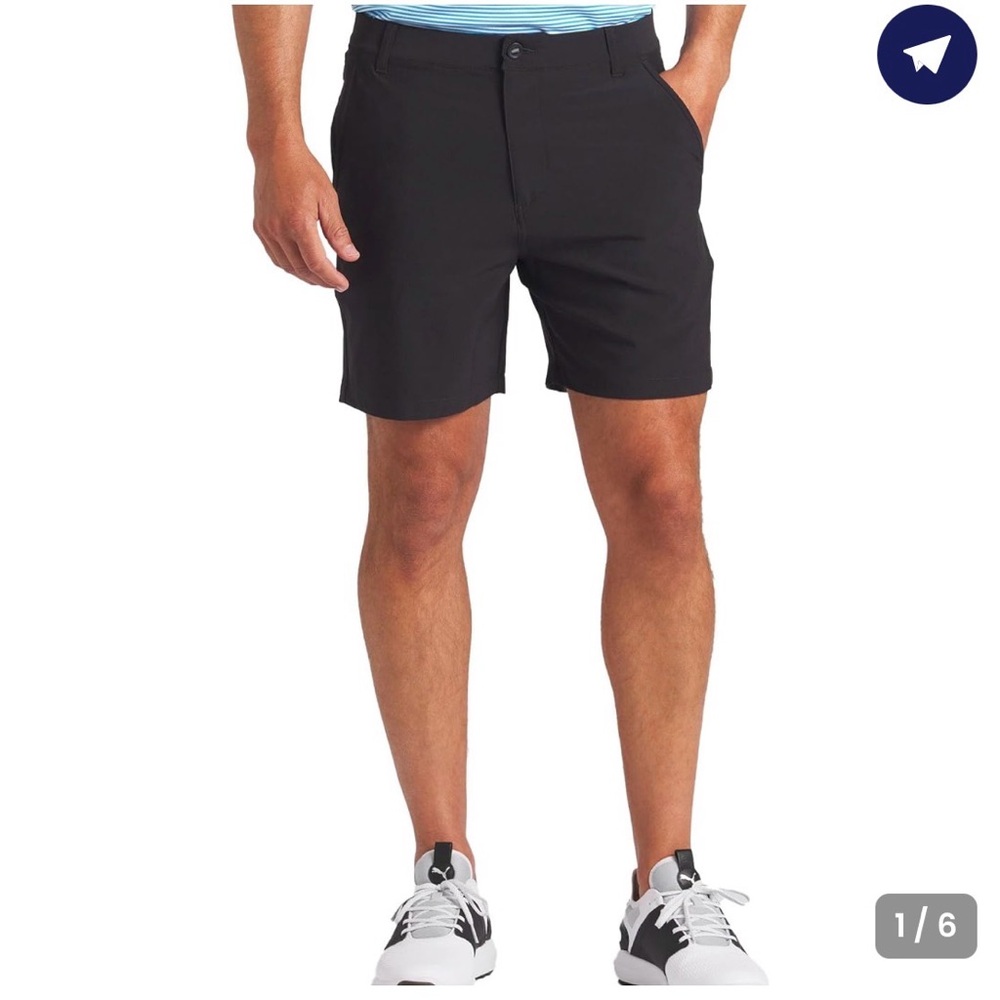 Puma Golf Men's 7” inseam, Black Flat Front Shorts Sz 28 great condition ⛳️